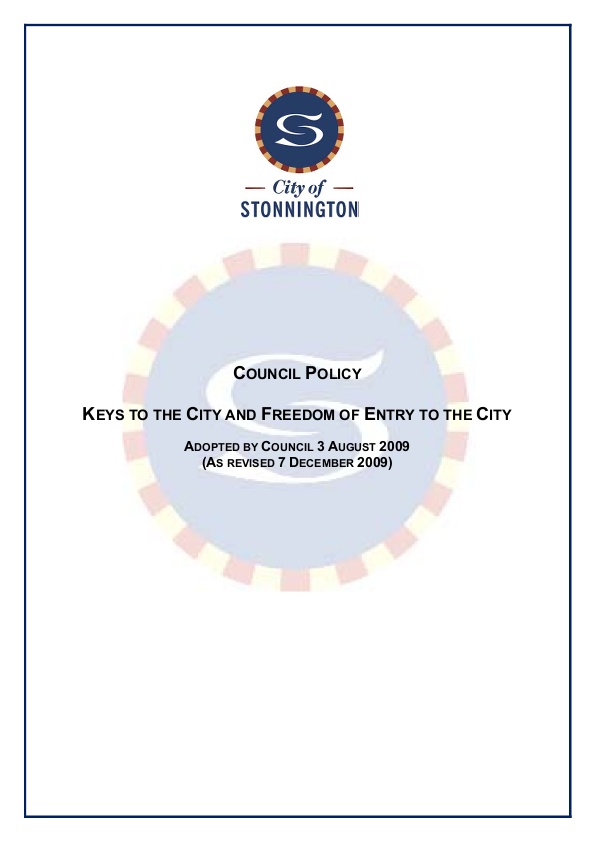 Keys to the City and Freedom of Entry to the City
